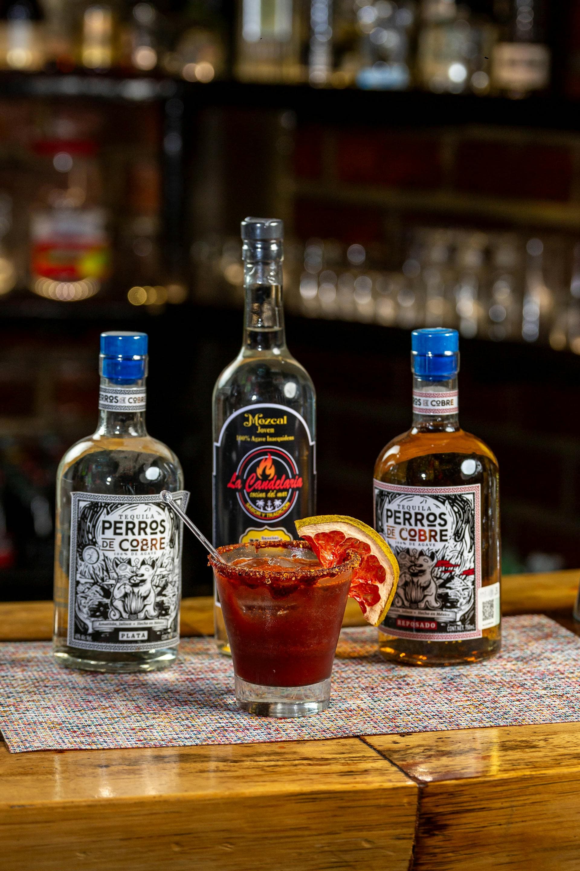 Agave spirits bottles