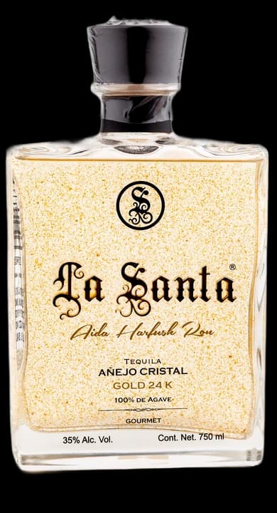 La Santa Tequila Añejo Cristal - Gold 24k