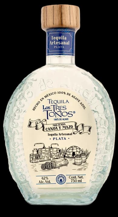 Los Tres Toños Tequila Artesanal Plata